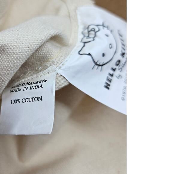 Hello Kitty Japanese Kimono Tote Bag Canvas Kawaii Cotton School Book Commute - Picture 2 of 5